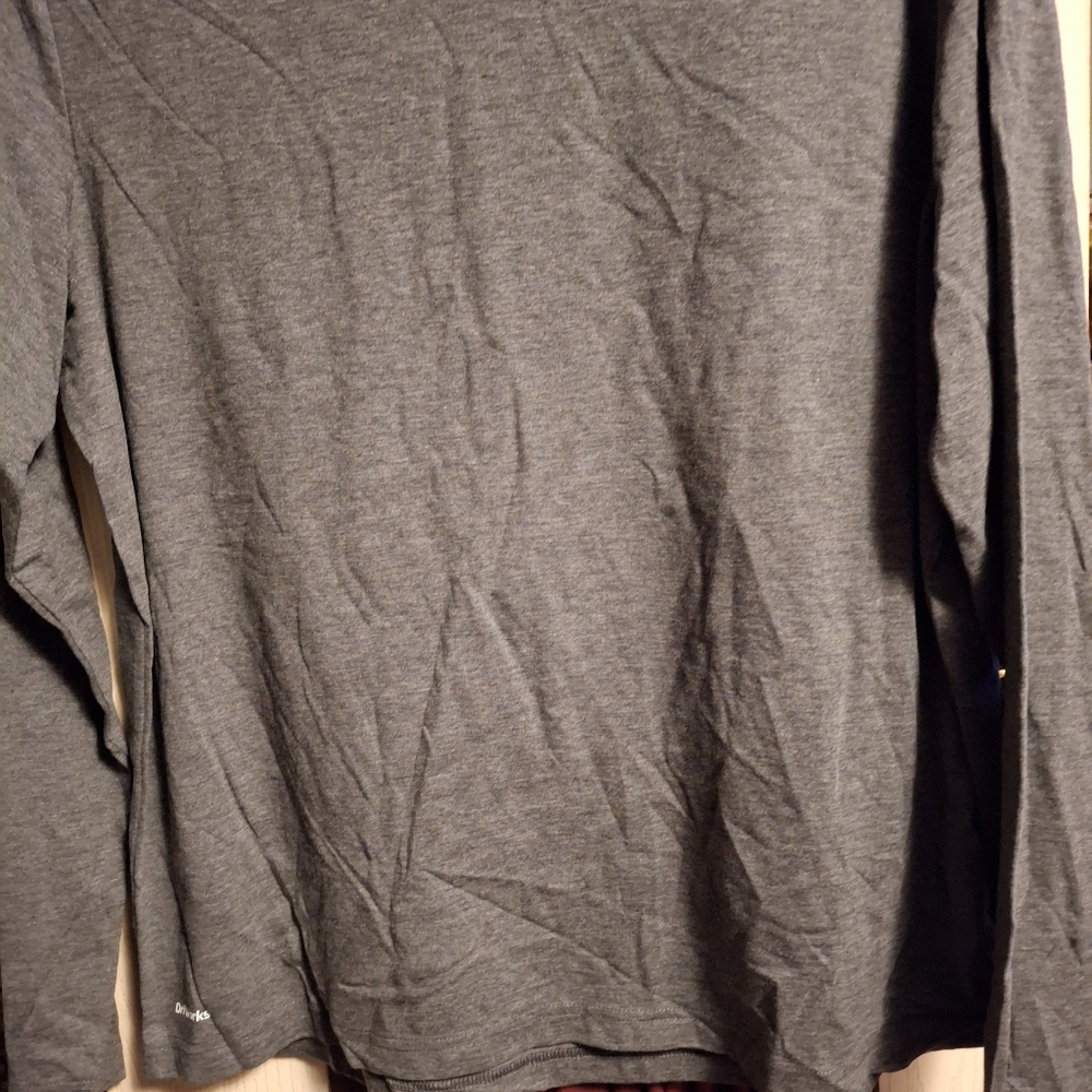 Men's Charcoal Heather Gray  Long Sleeve Tee - Picture 2 of 5
